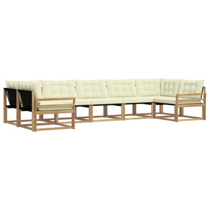Outdoor-Sofagarnitur 7 stk. Weiß und Creme