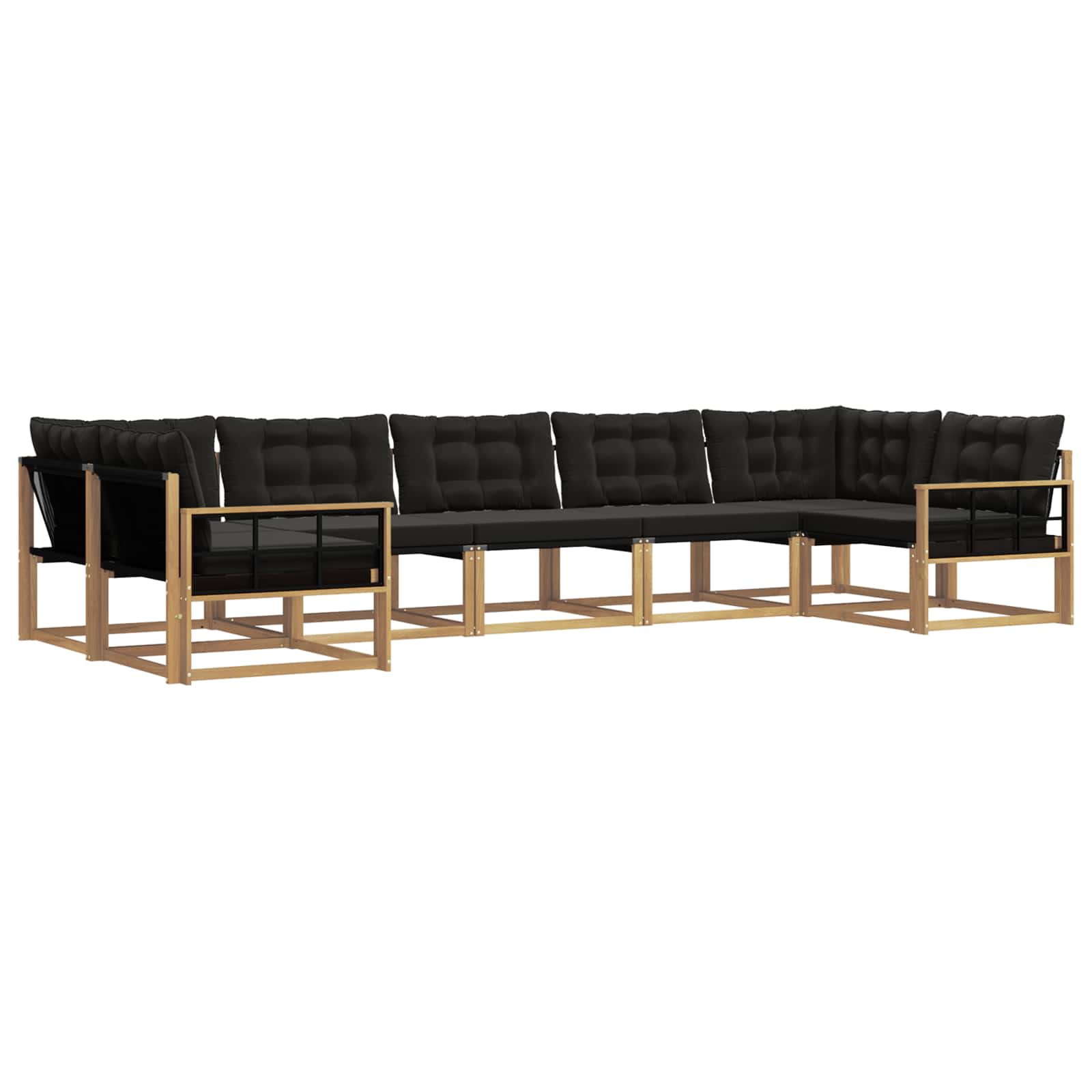 Outdoor-Sofagarnitur mit Kissen 7 pcs Weiß und Schwarz