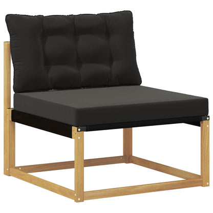 Outdoor-Sofagarnitur 7 stk. Weiß und Schwarz