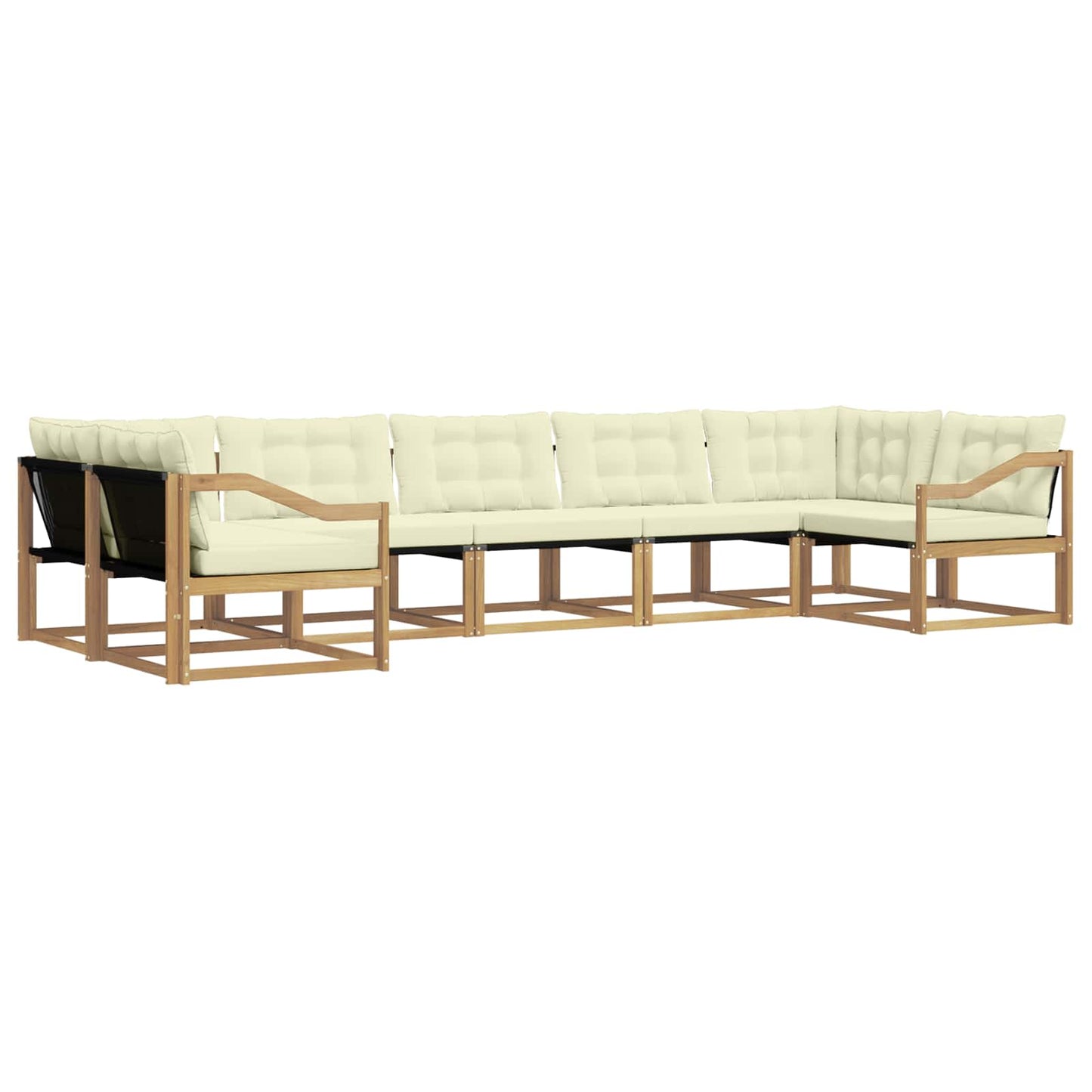 Outdoor-Sofagarnitur mit Kissen 7 pcs Weiß und Creme