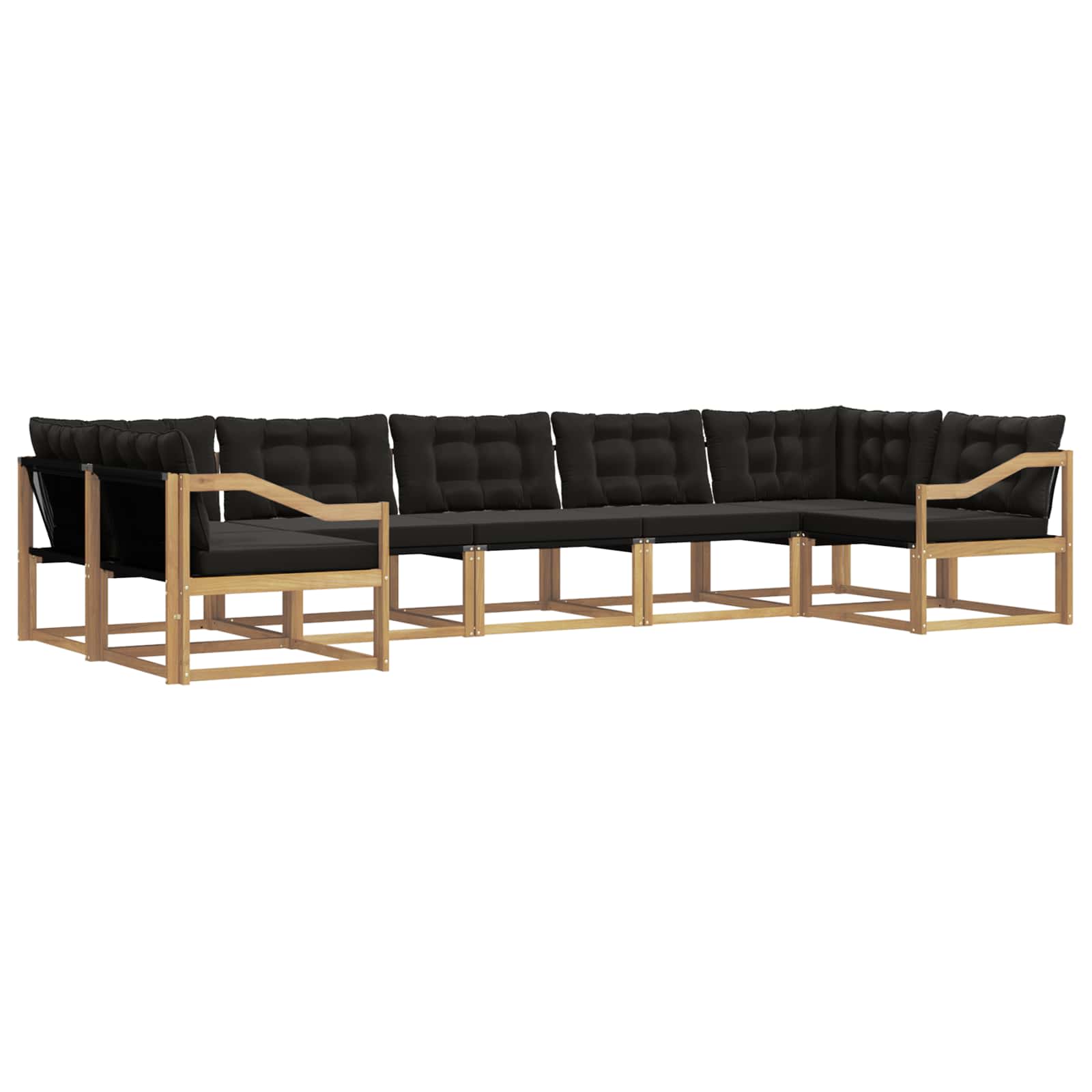 Outdoor-Sofagarnitur mit Kissen 7 pcs Weiß und Schwarz