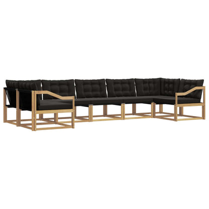 Outdoor-Sofagarnitur 7 stk. Weiß und Schwarz