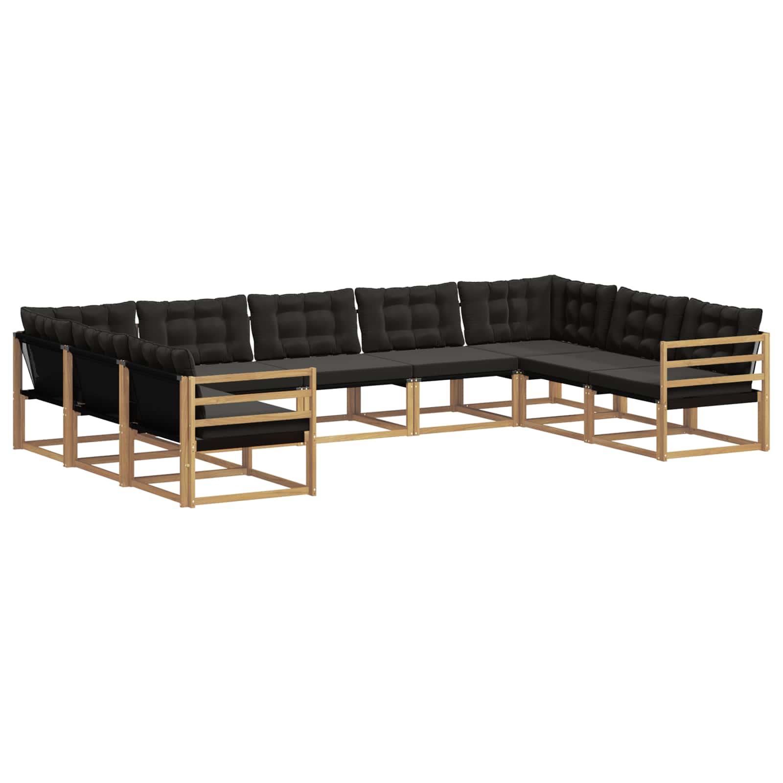 Outdoor-Sofagarnitur mit Kissen 9 pcs Weiß und Schwarz