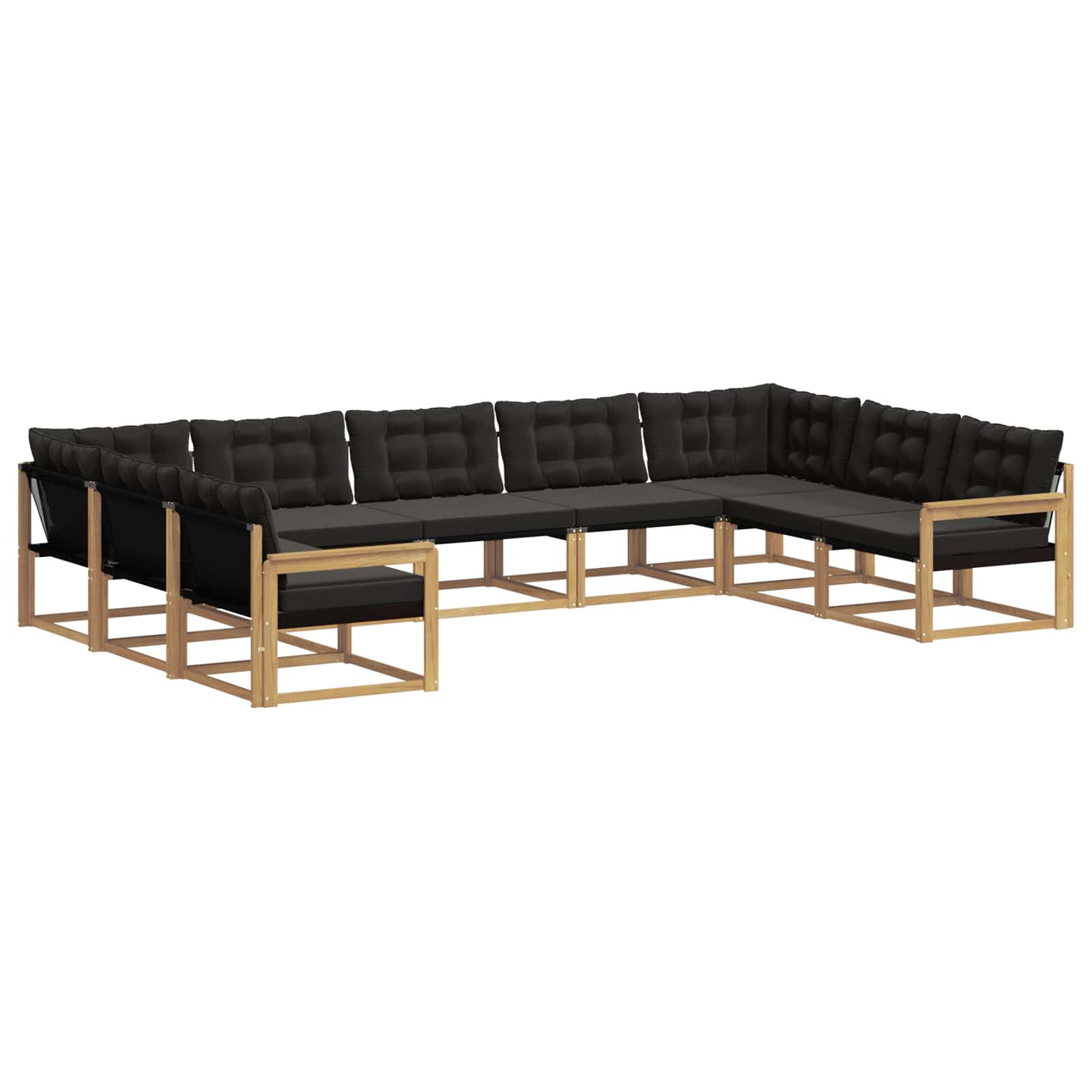 Outdoor-Sofagarnitur mit Kissen 9 pcs Weiß und Schwarz