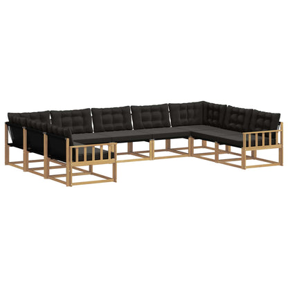 Outdoor-Sofagarnitur 9 stk. Weiß und Schwarz
