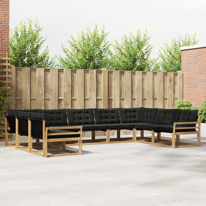 Outdoor-Sofagarnitur 9 stk. Weiß und Schwarz