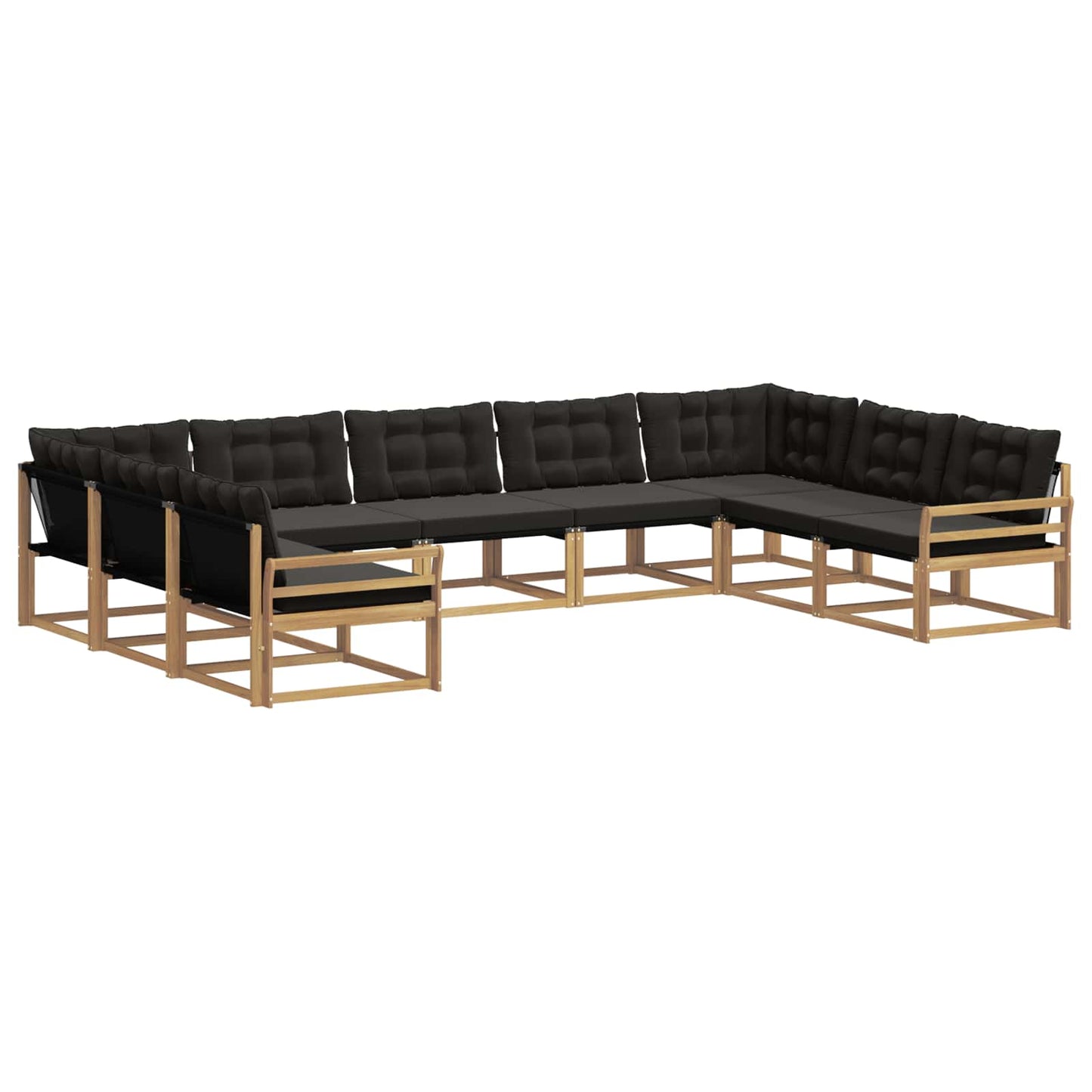 Outdoor-Sofagarnitur mit Kissen 9 pcs Weiß und Schwarz