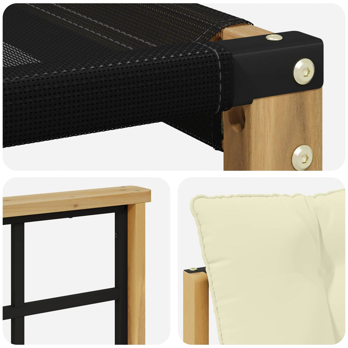 Outdoor-Sofagarnitur 9 stk. Weiß und Creme