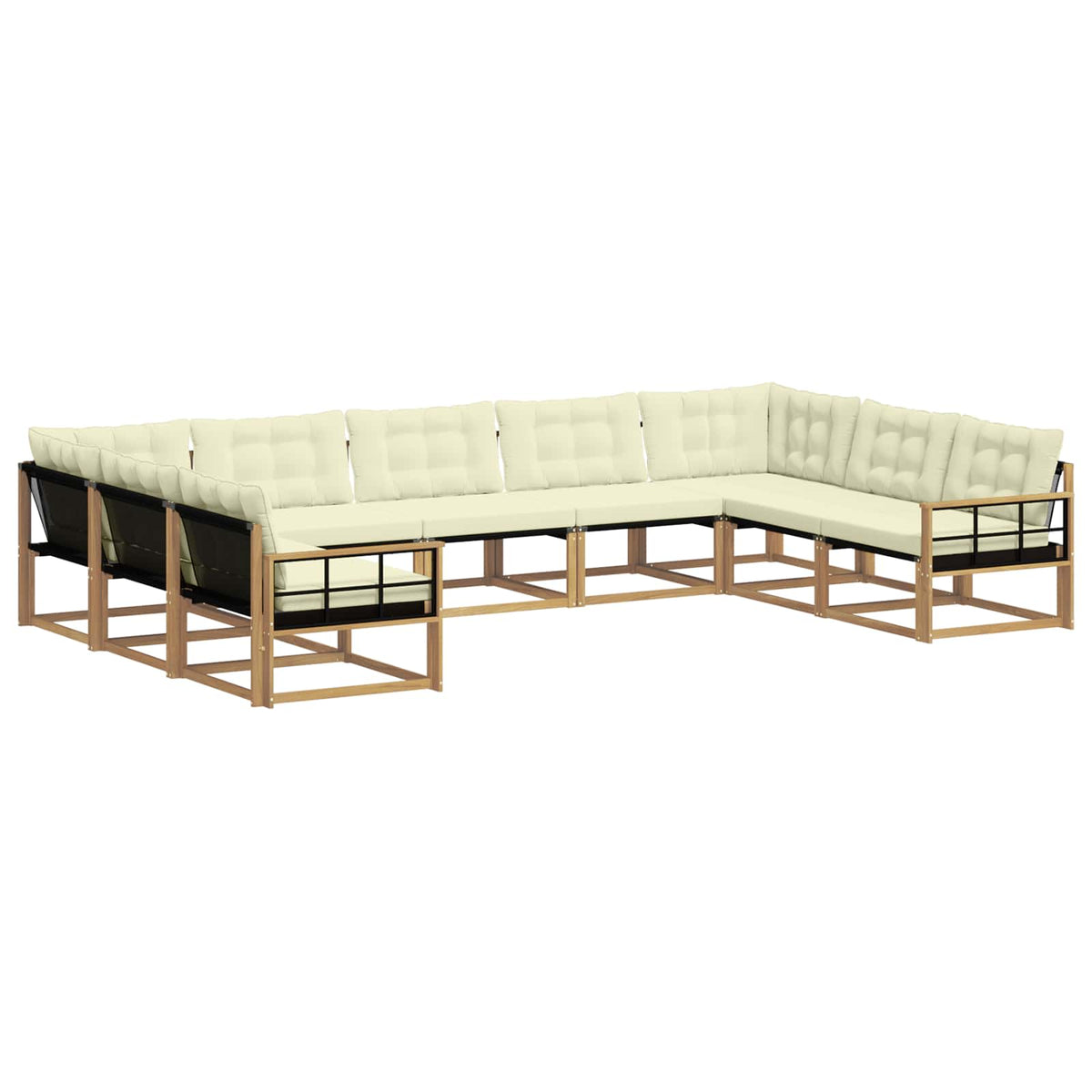Outdoor-Sofagarnitur 9 stk. Weiß und Creme