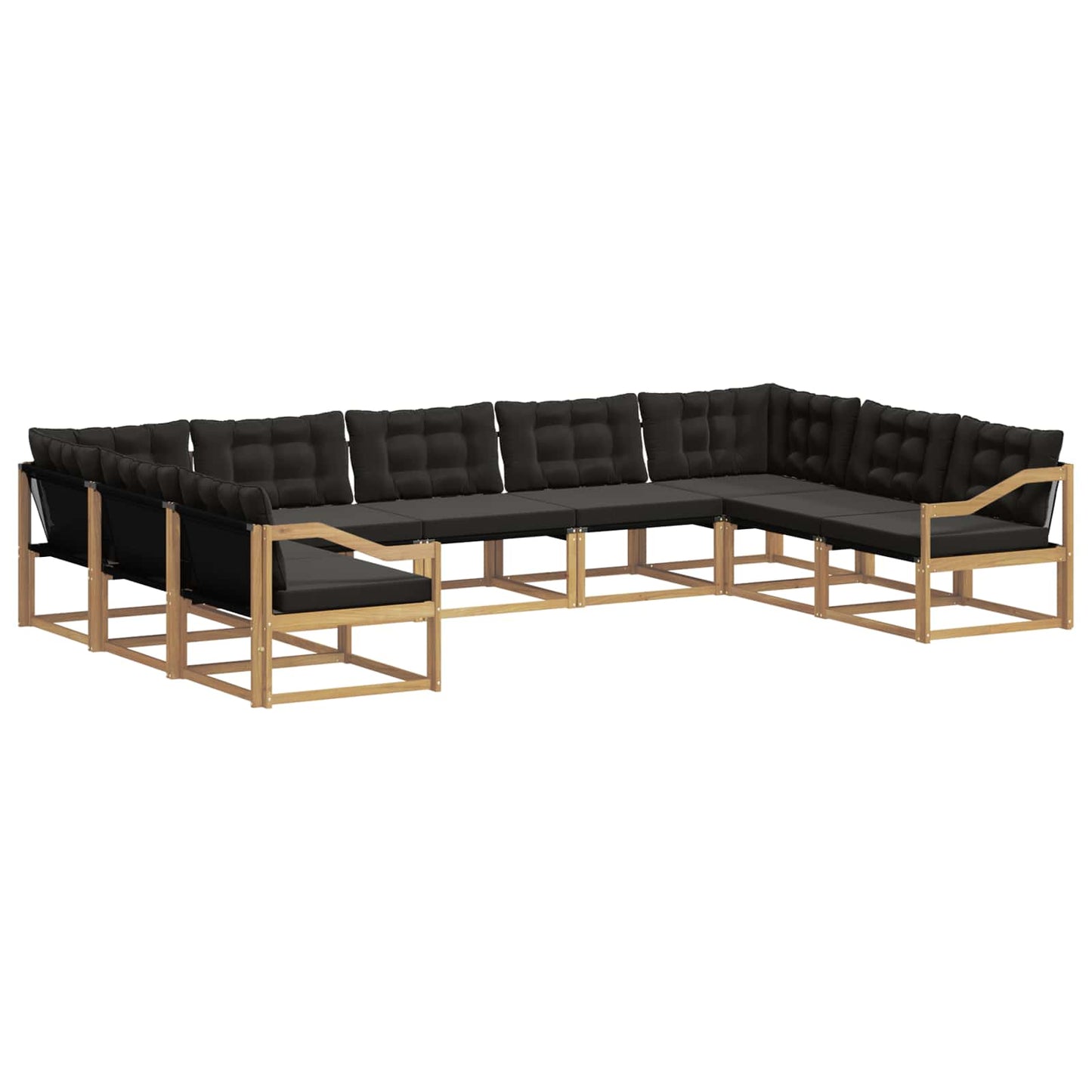 Outdoor-Sofagarnitur mit Kissen 9 pcs Weiß und Schwarz