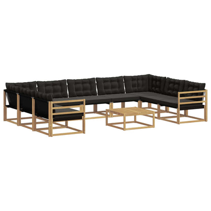 Outdoor-Sofagarnitur 10 stk. Weiß und Schwarz