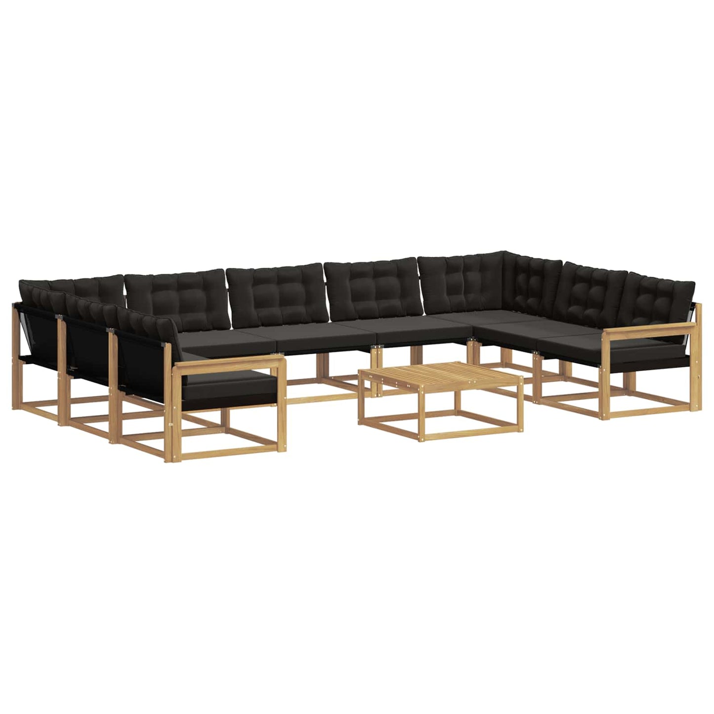 Outdoor-Sofagarnitur mit Kissen 10 pcs Weiß und Schwarz