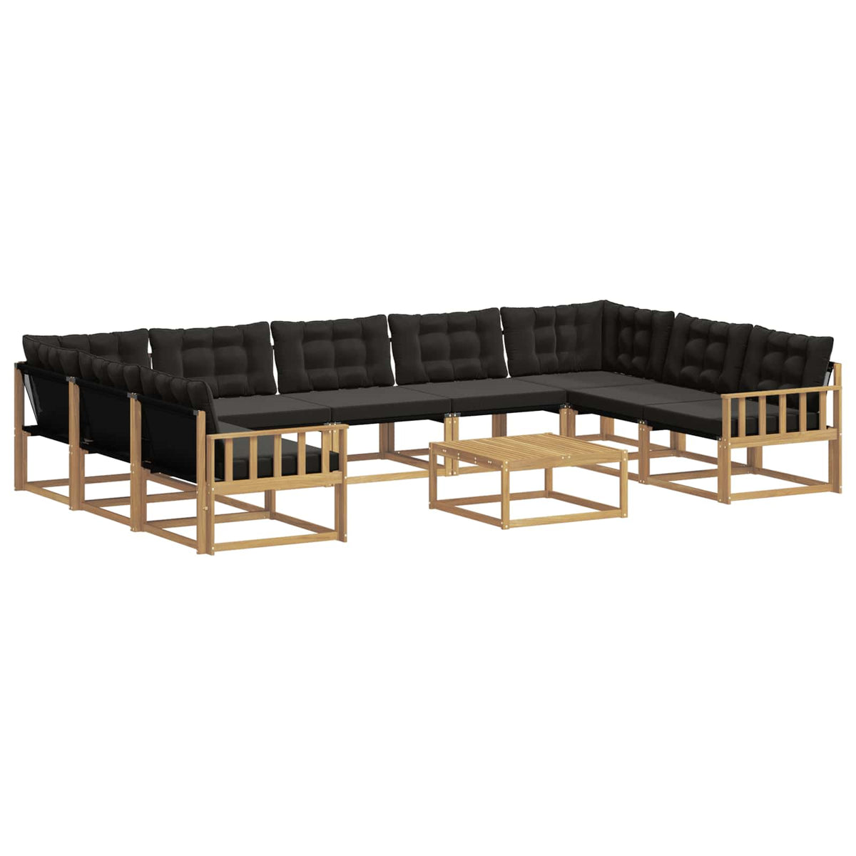 Outdoor-Sofagarnitur 10 stk. Weiß und Schwarz