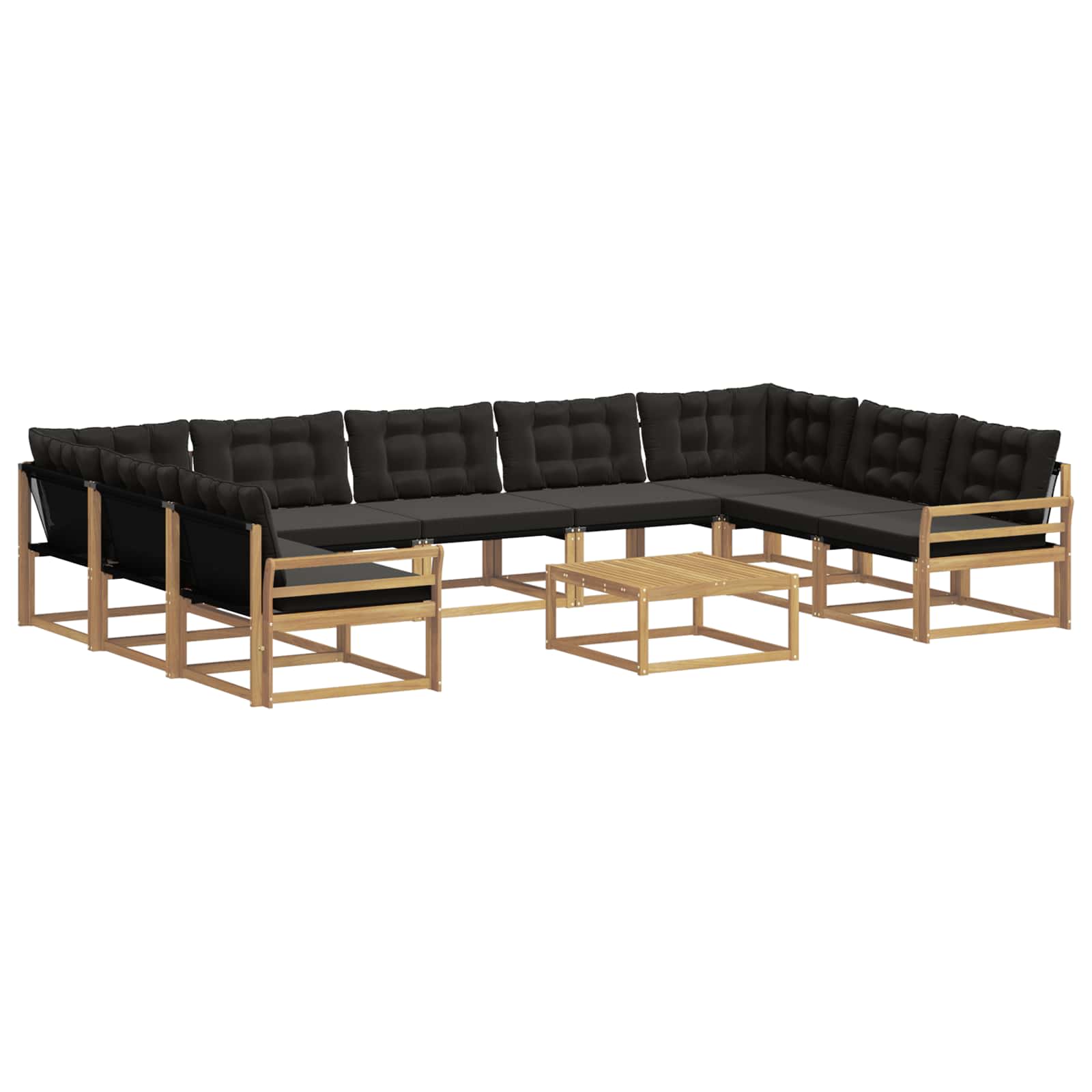 Outdoor-Sofagarnitur mit Kissen 10 pcs Weiß und Schwarz