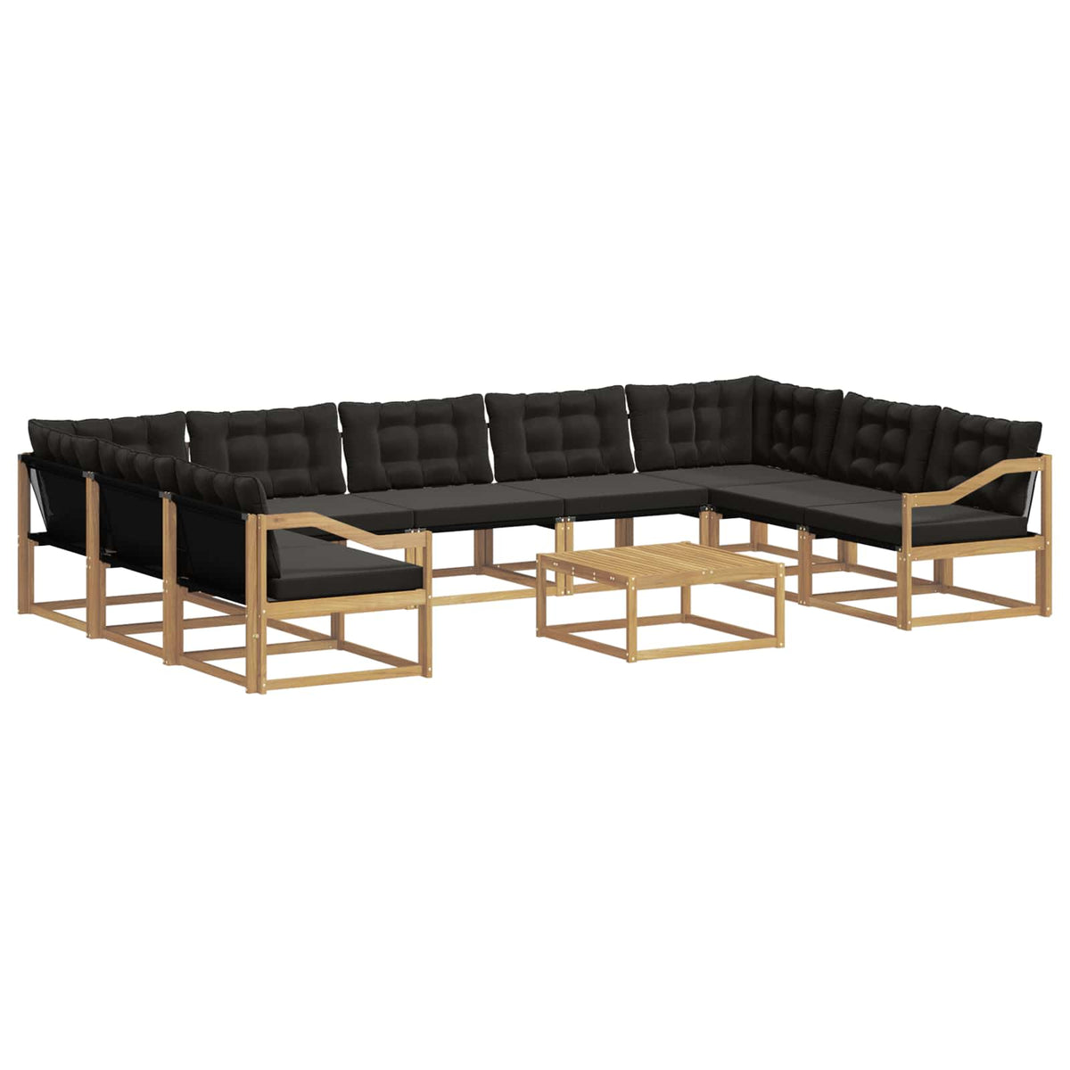 Outdoor-Sofagarnitur 10 stk. Weiß und Schwarz