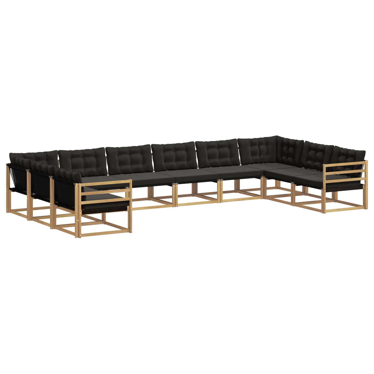 Outdoor-Sofagarnitur mit Kissen 10 pcs Weiß und Schwarz