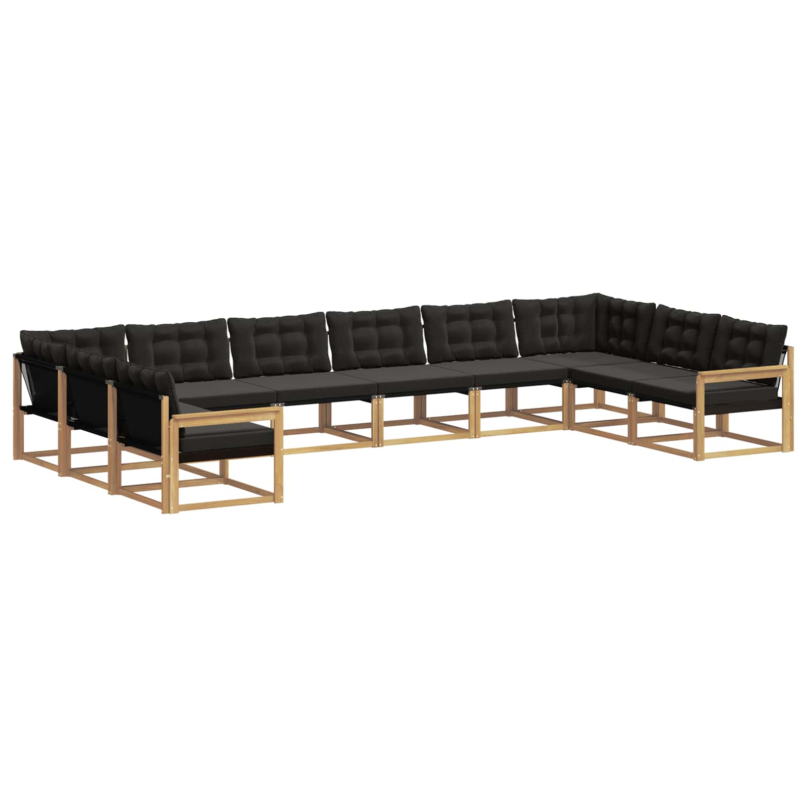 Outdoor-Sofagarnitur mit Kissen 10 pcs Weiß und Schwarz