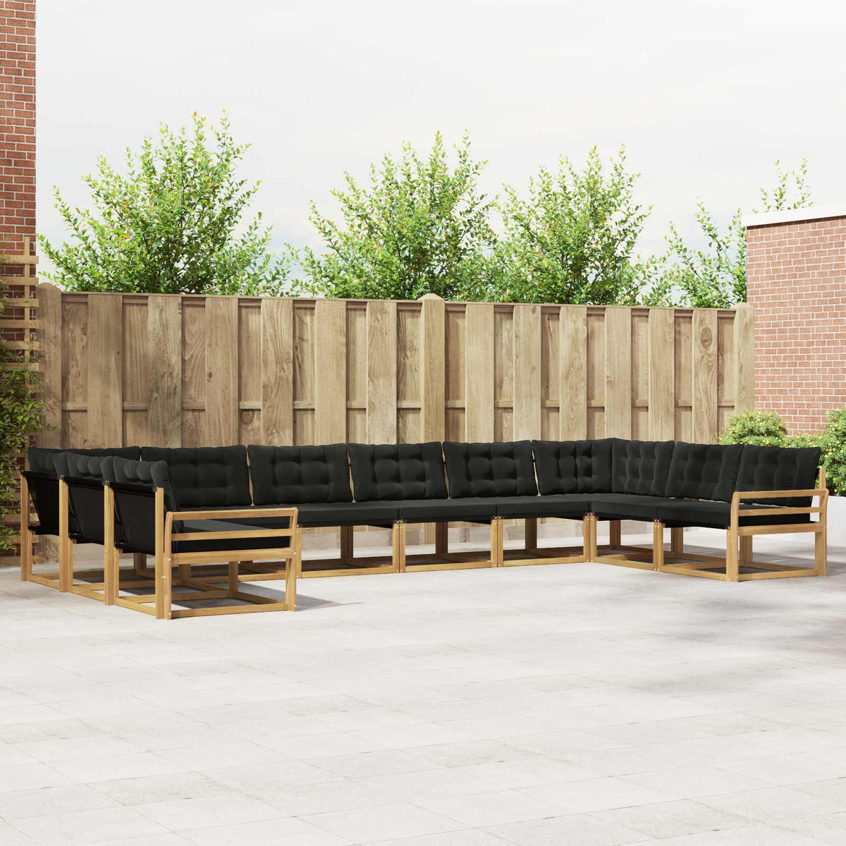 Outdoor-Sofagarnitur 10 stk. Weiß und Schwarz