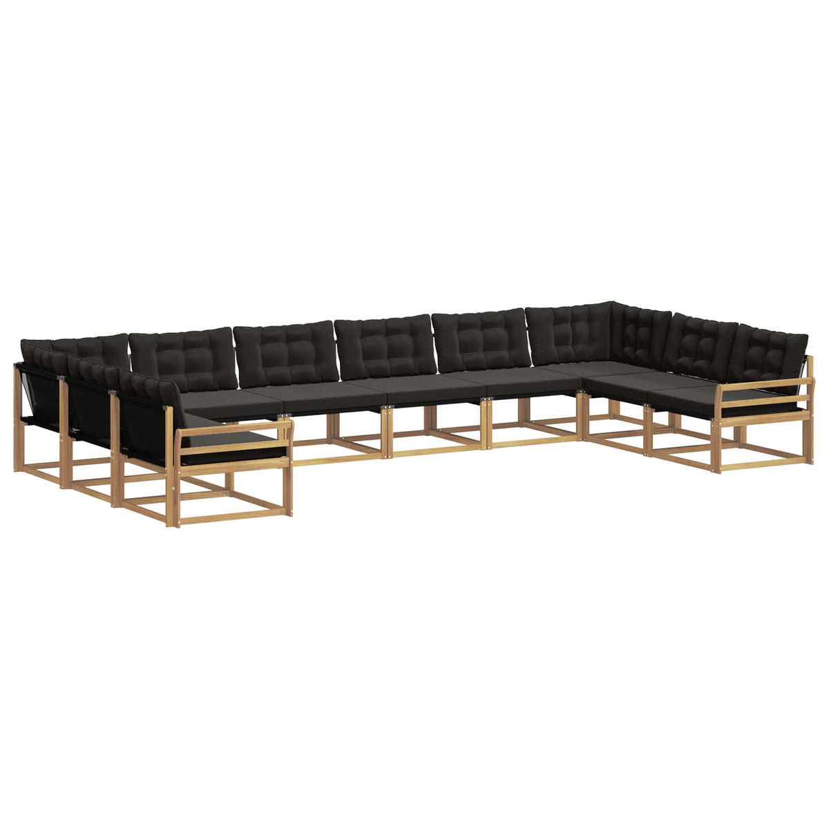 Outdoor-Sofagarnitur 10 stk. Weiß und Schwarz