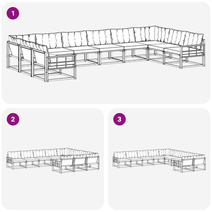 Outdoor-Sofagarnitur 10 stk. Weiß und Creme
