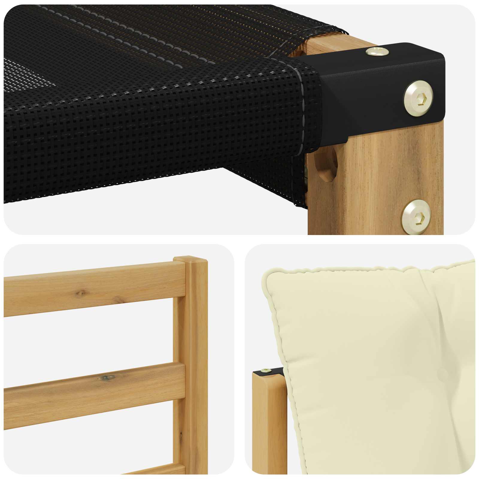 Outdoor-Sofagarnitur 3 stk. Weiß und Creme