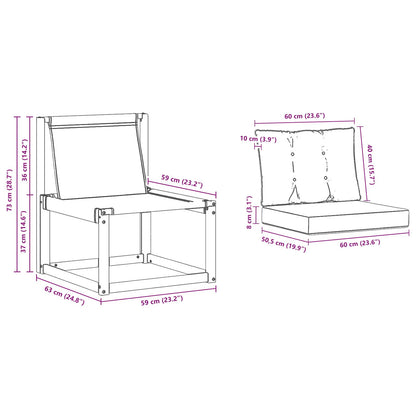 Outdoor-Sofagarnitur 3 stk. Weiß und Creme