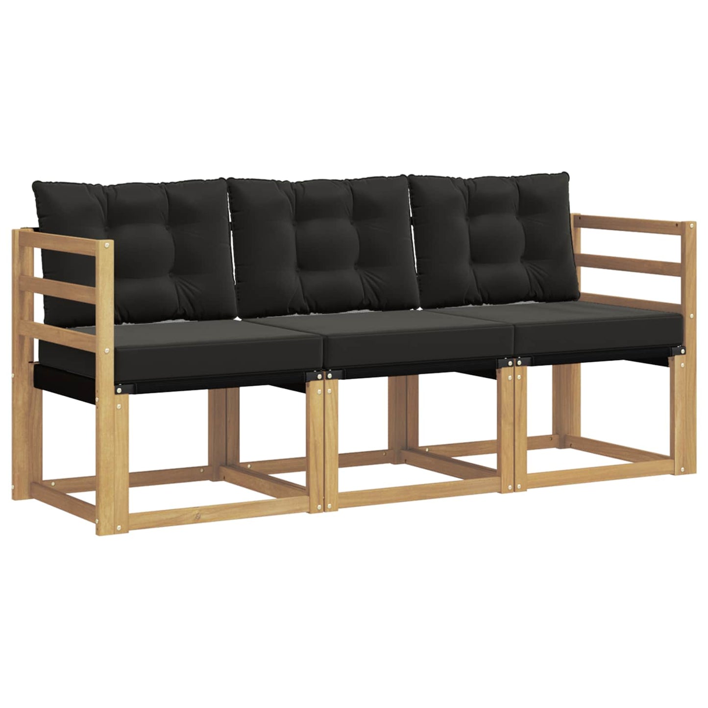 Outdoor-Sofagarnitur mit Kissen 3 pcs Weiß und Schwarz