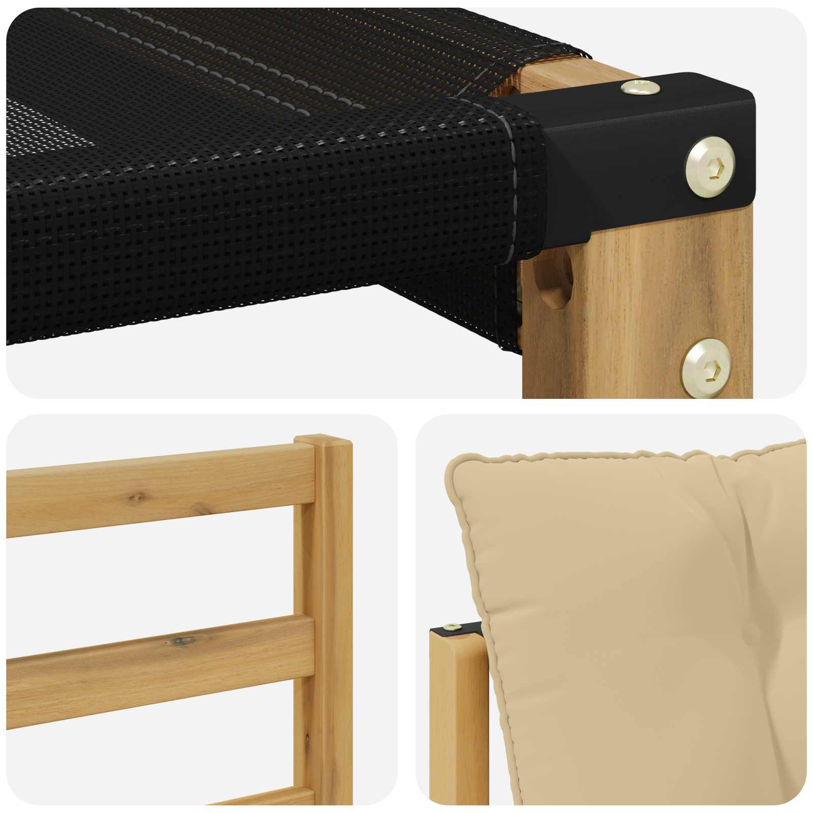 Outdoor-Sofagarnitur 3 stk. Weiß und Beige