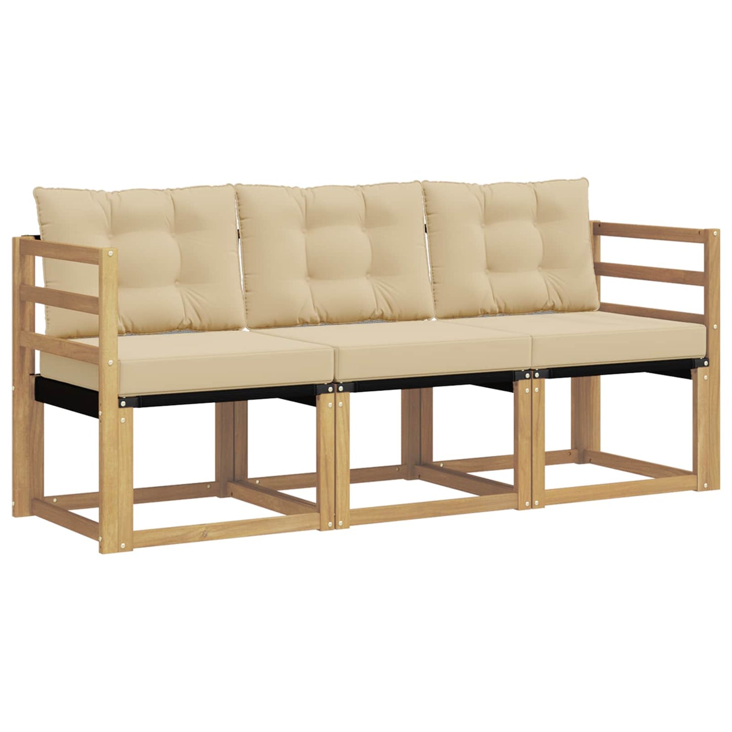 Outdoor-Sofagarnitur 3 stk. Weiß und Beige