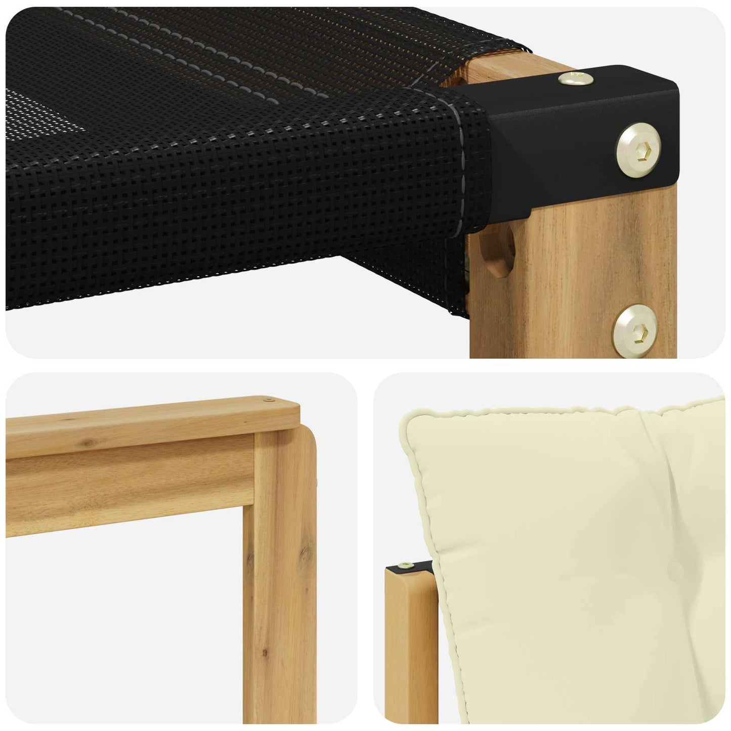 Outdoor-Sofagarnitur 3 stk. Weiß und Creme
