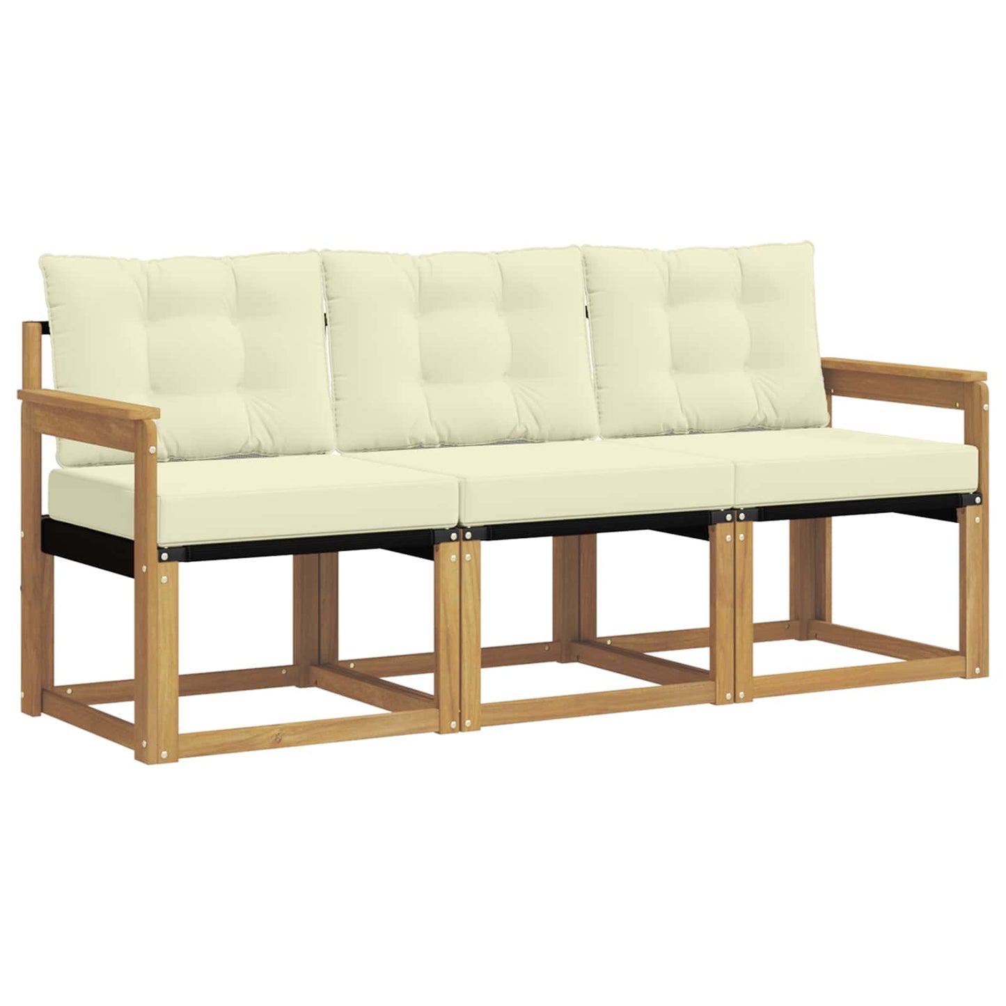 Outdoor-Sofagarnitur 3 stk. Weiß und Creme