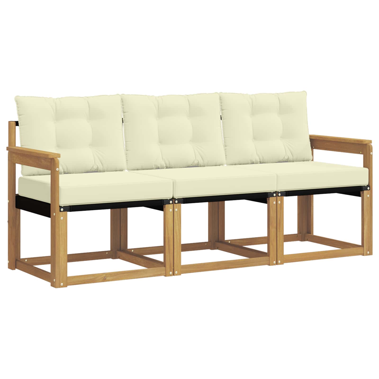 Outdoor-Sofagarnitur 3 stk. Weiß und Creme