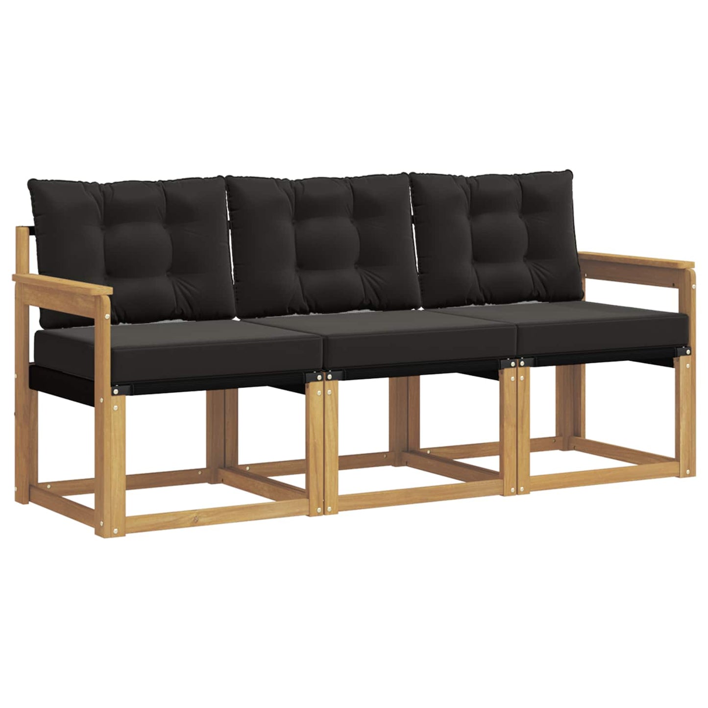 Outdoor-Sofagarnitur mit Kissen 3 pcs Weiß und Schwarz