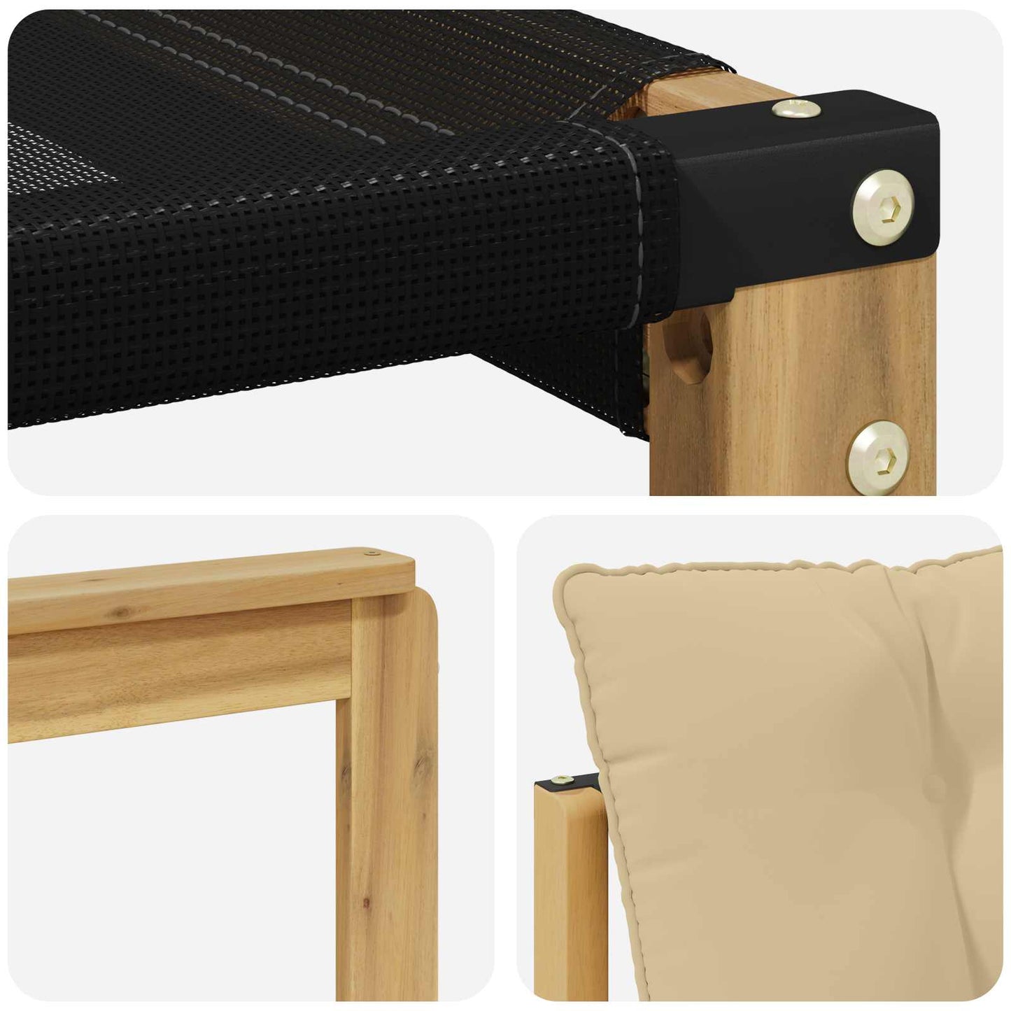 Outdoor-Sofagarnitur 3 stk. Weiß und Beige