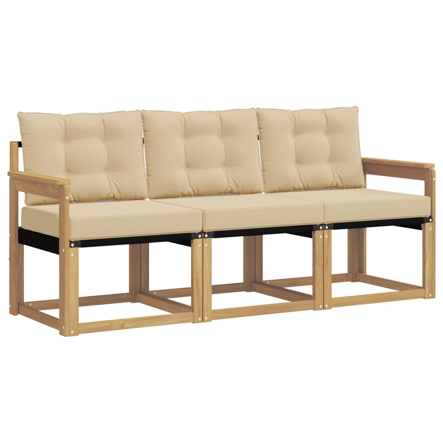Outdoor-Sofagarnitur 3 stk. Weiß und Beige