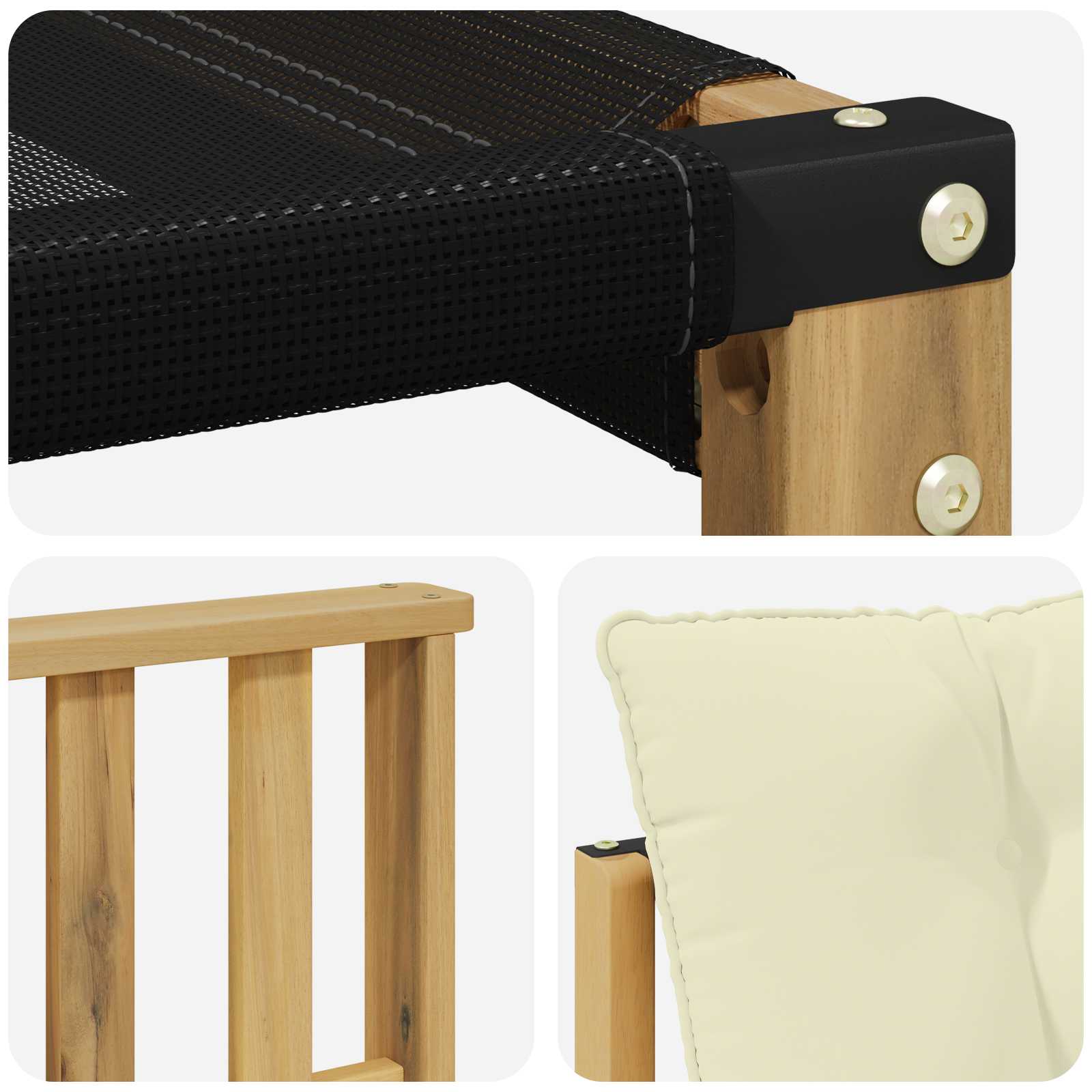 Outdoor-Sofagarnitur 3 stk. Weiß und Creme