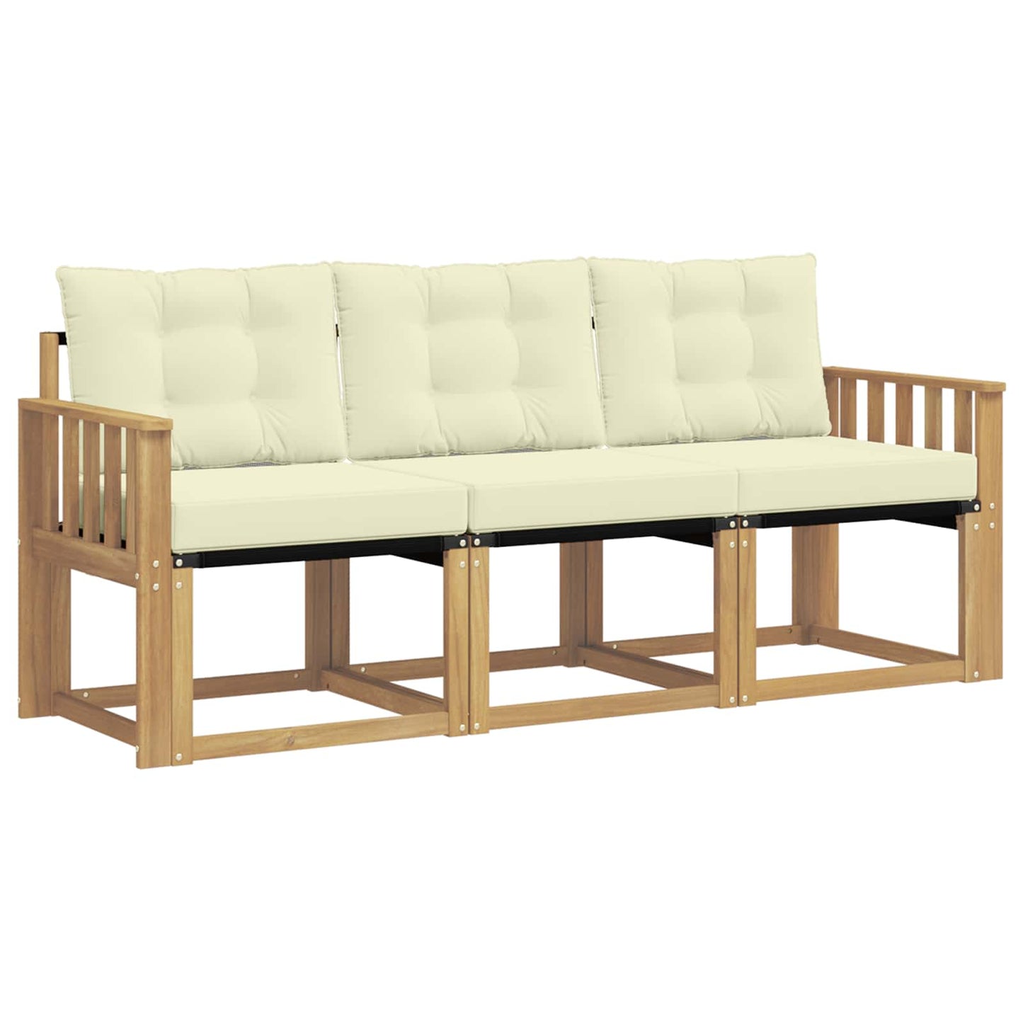 Outdoor-Sofagarnitur 3 stk. Weiß und Creme