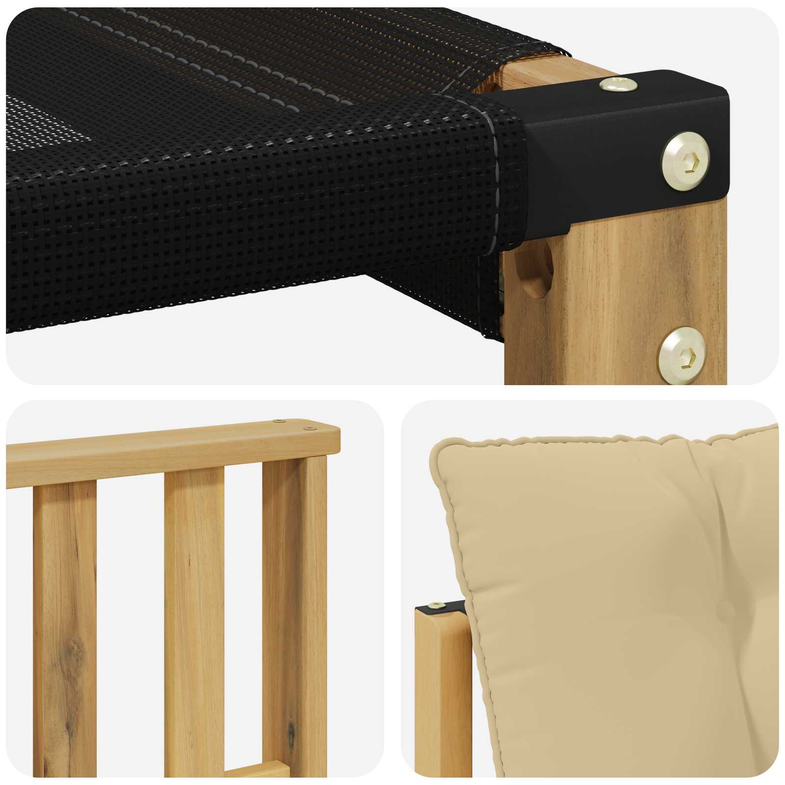 Outdoor-Sofagarnitur 3 stk. Weiß und Beige