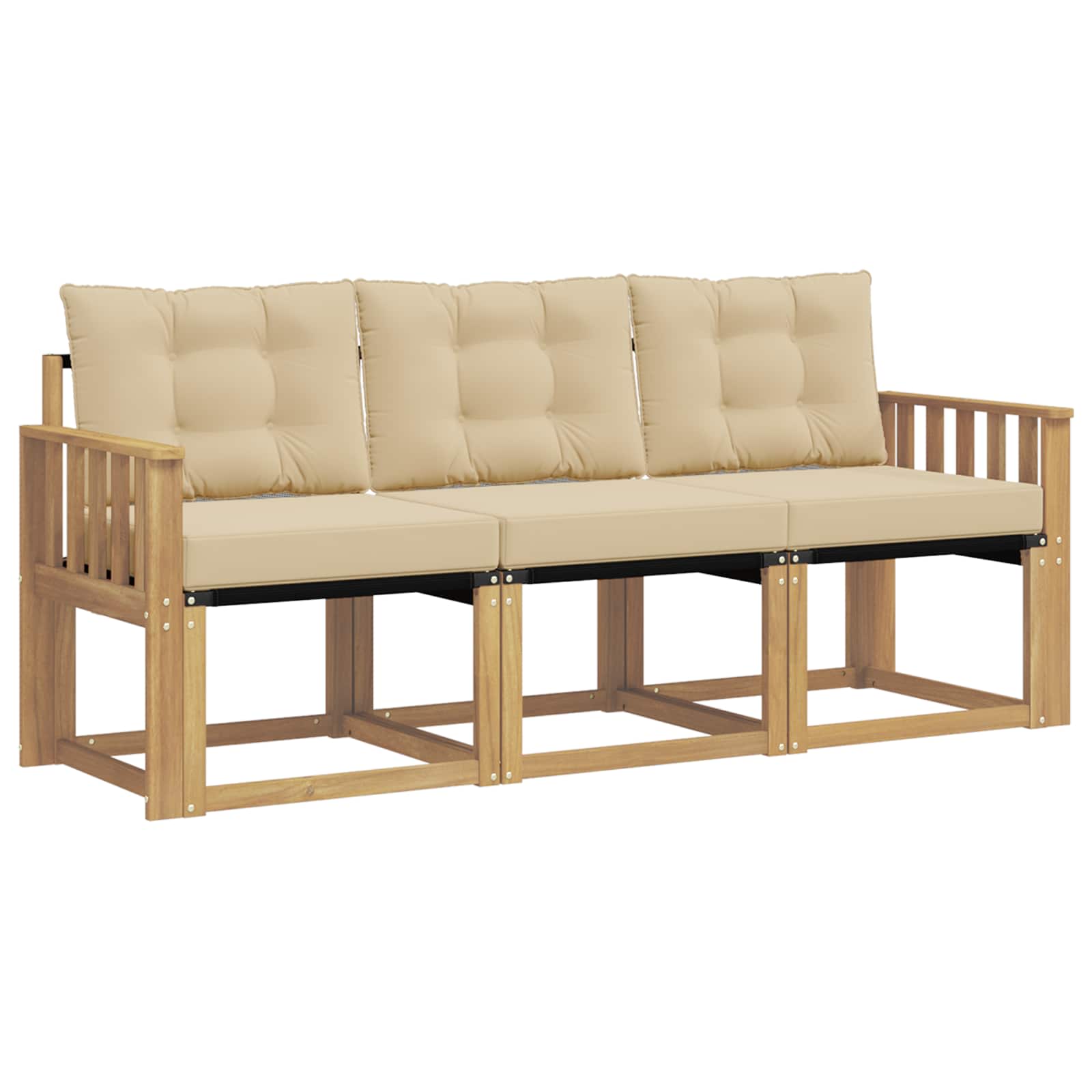 Outdoor-Sofagarnitur 3 stk. Weiß und Beige