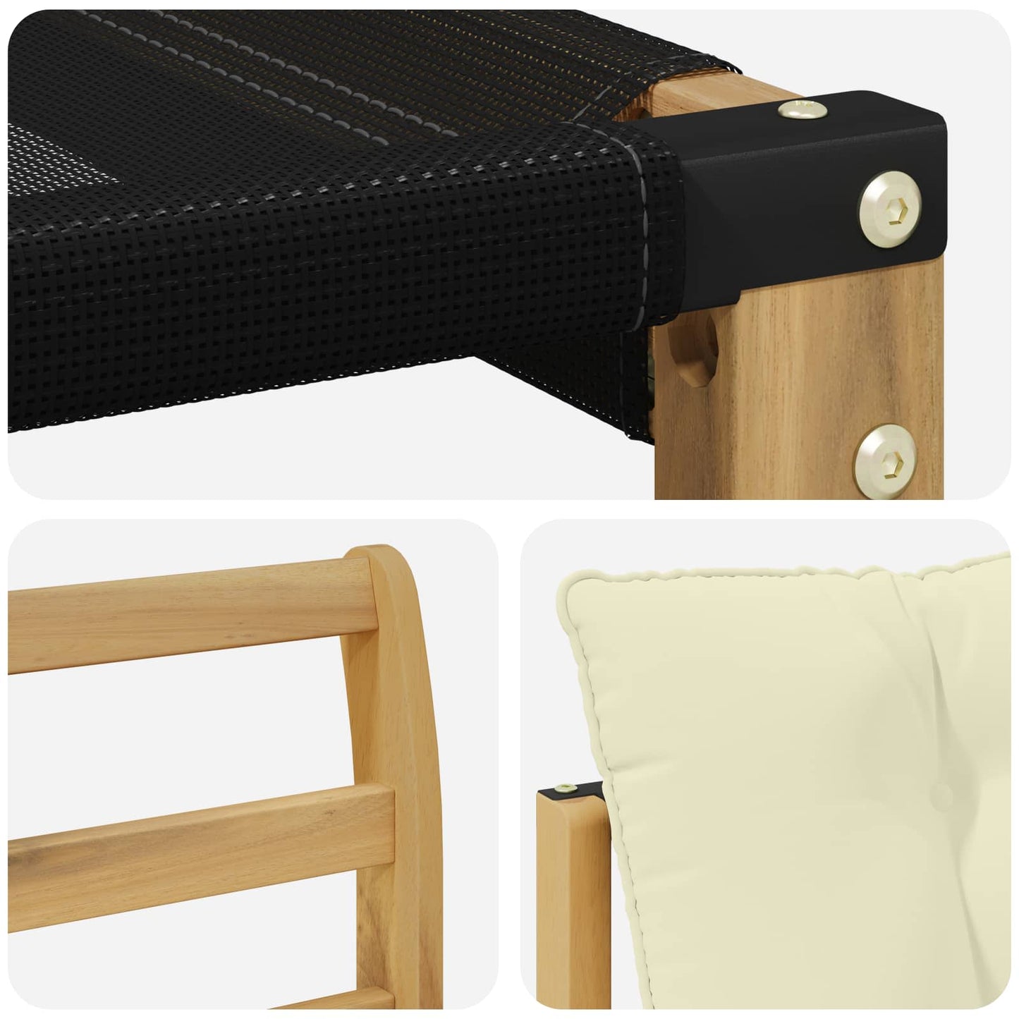 Outdoor-Sofagarnitur 3 stk. Weiß und Creme