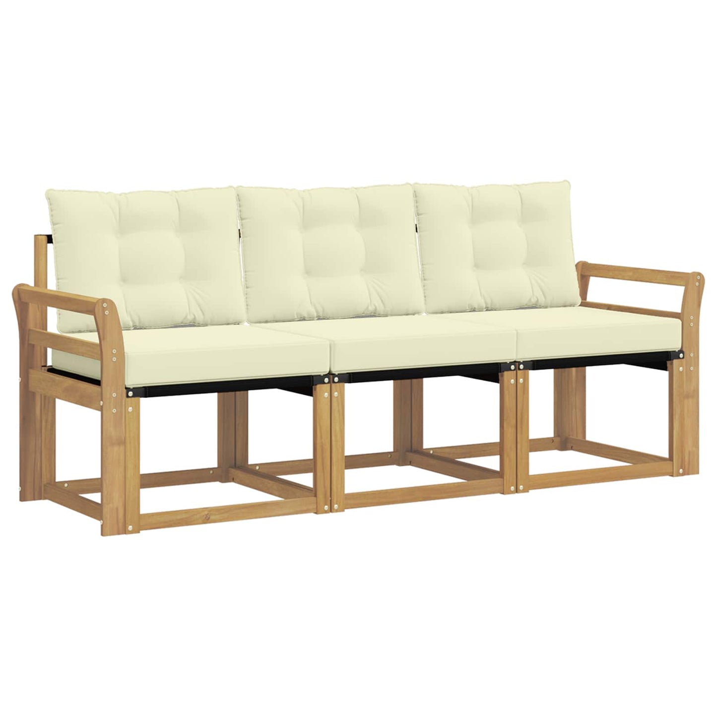Outdoor-Sofagarnitur 3 stk. Weiß und Creme