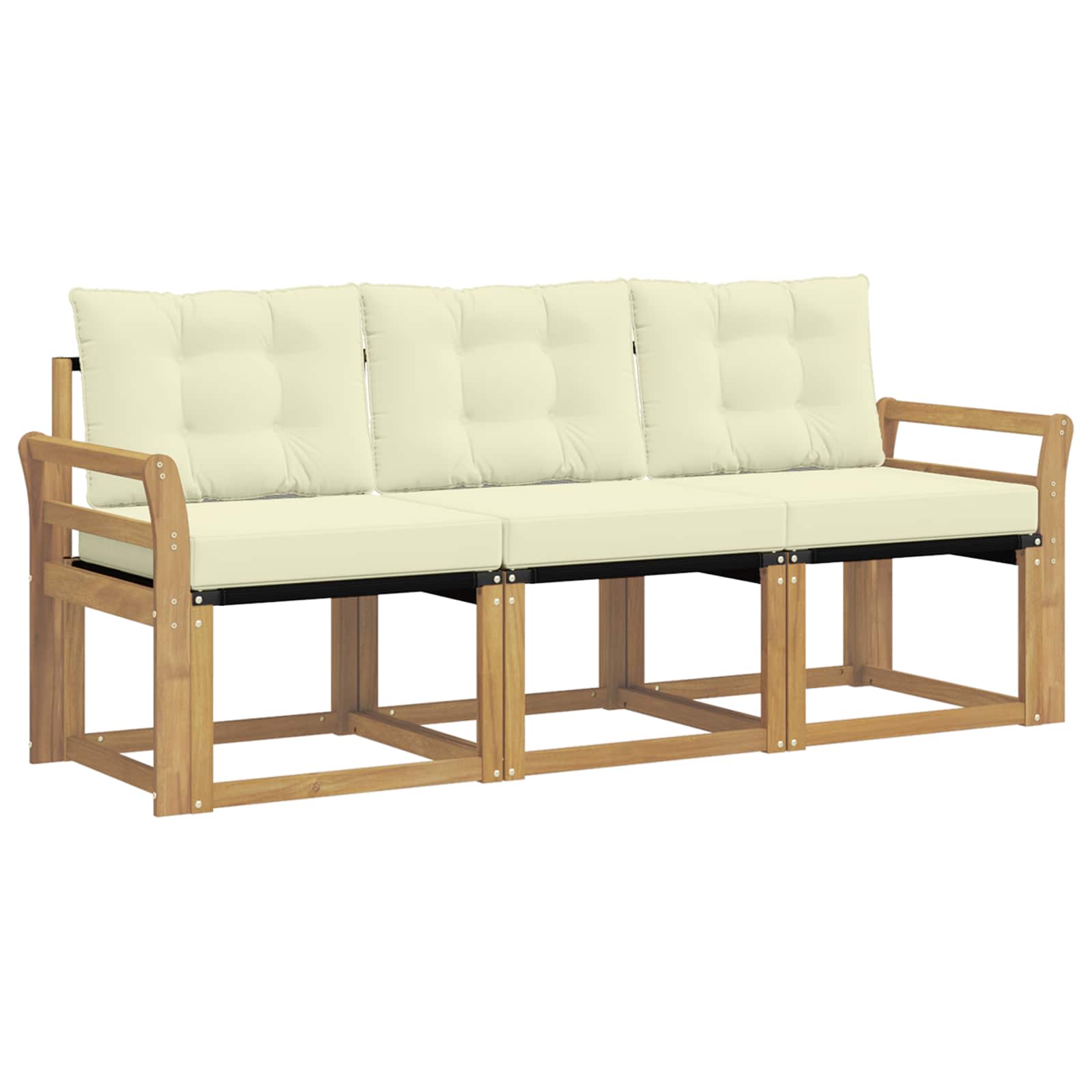Outdoor-Sofagarnitur 3 stk. Weiß und Creme