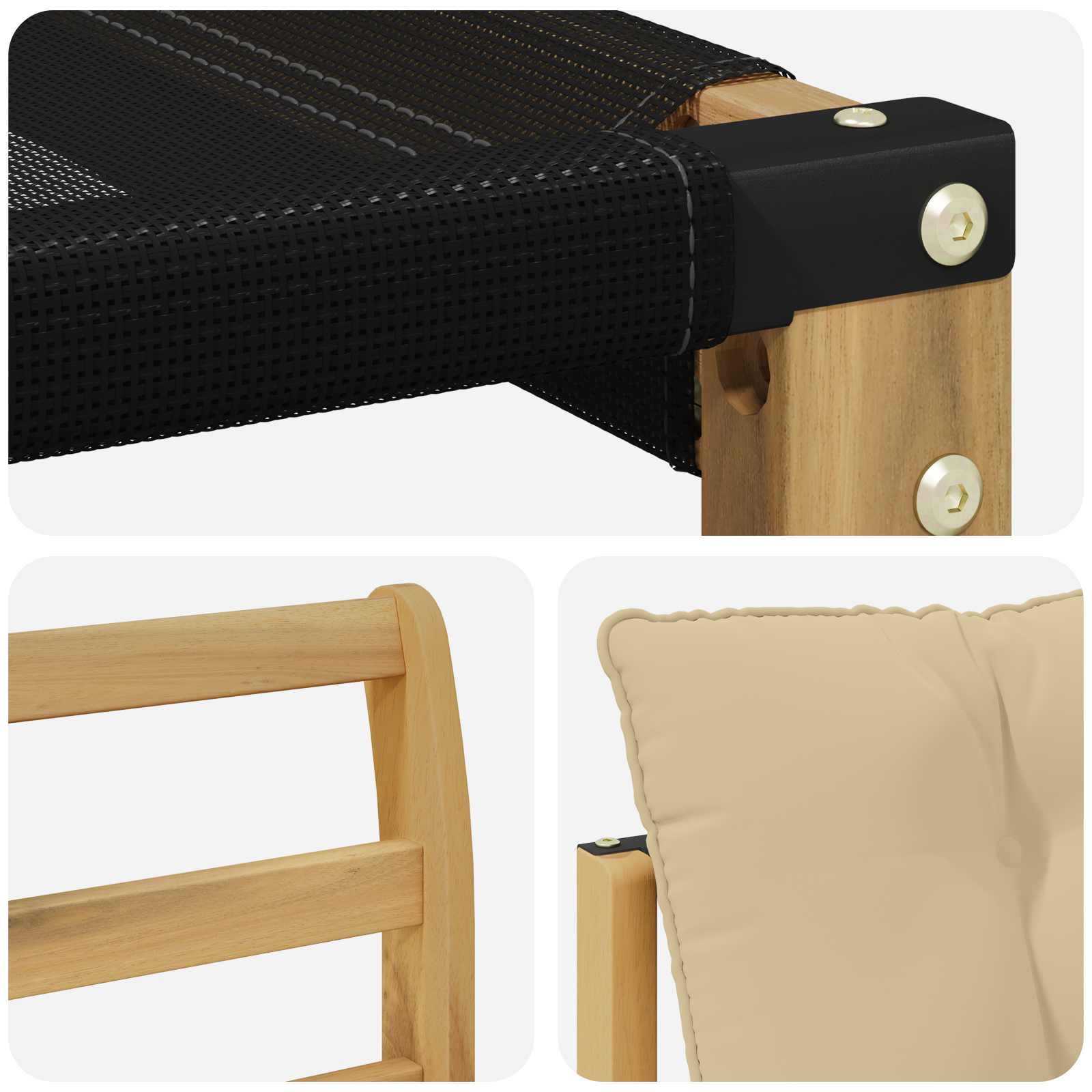 Outdoor-Sofagarnitur 3 stk. Weiß und Beige