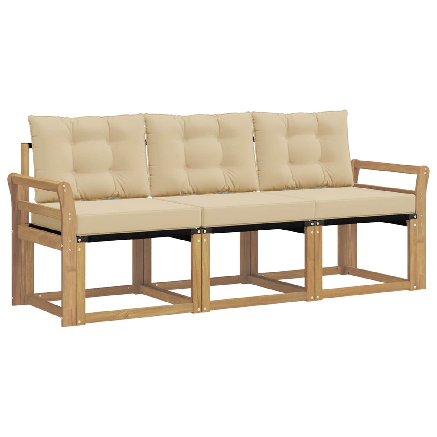 Outdoor-Sofagarnitur 3 stk. Weiß und Beige