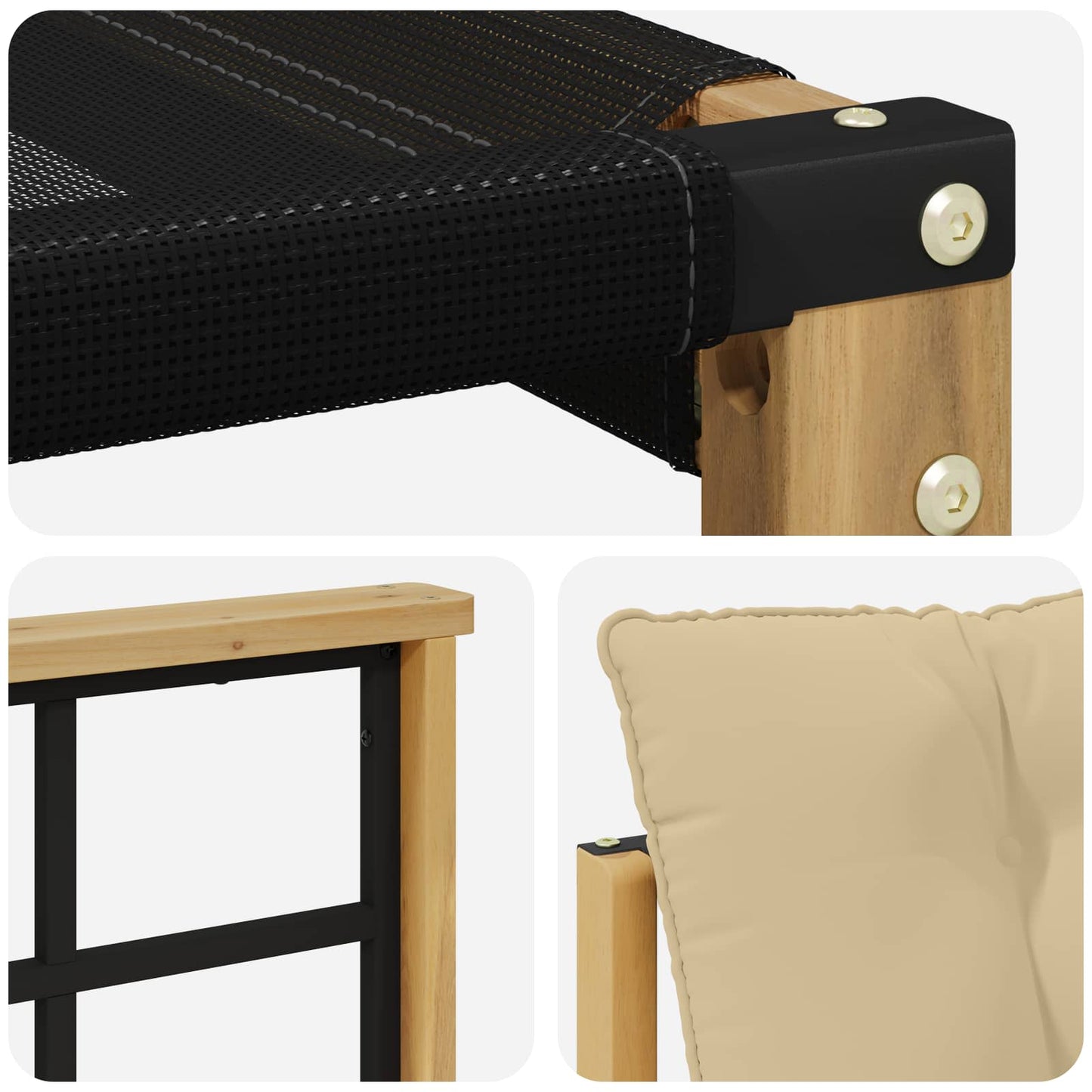 Outdoor-Sofagarnitur 3 stk. Weiß und Beige