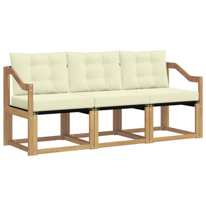 Outdoor-Sofagarnitur 3 stk. Weiß und Creme