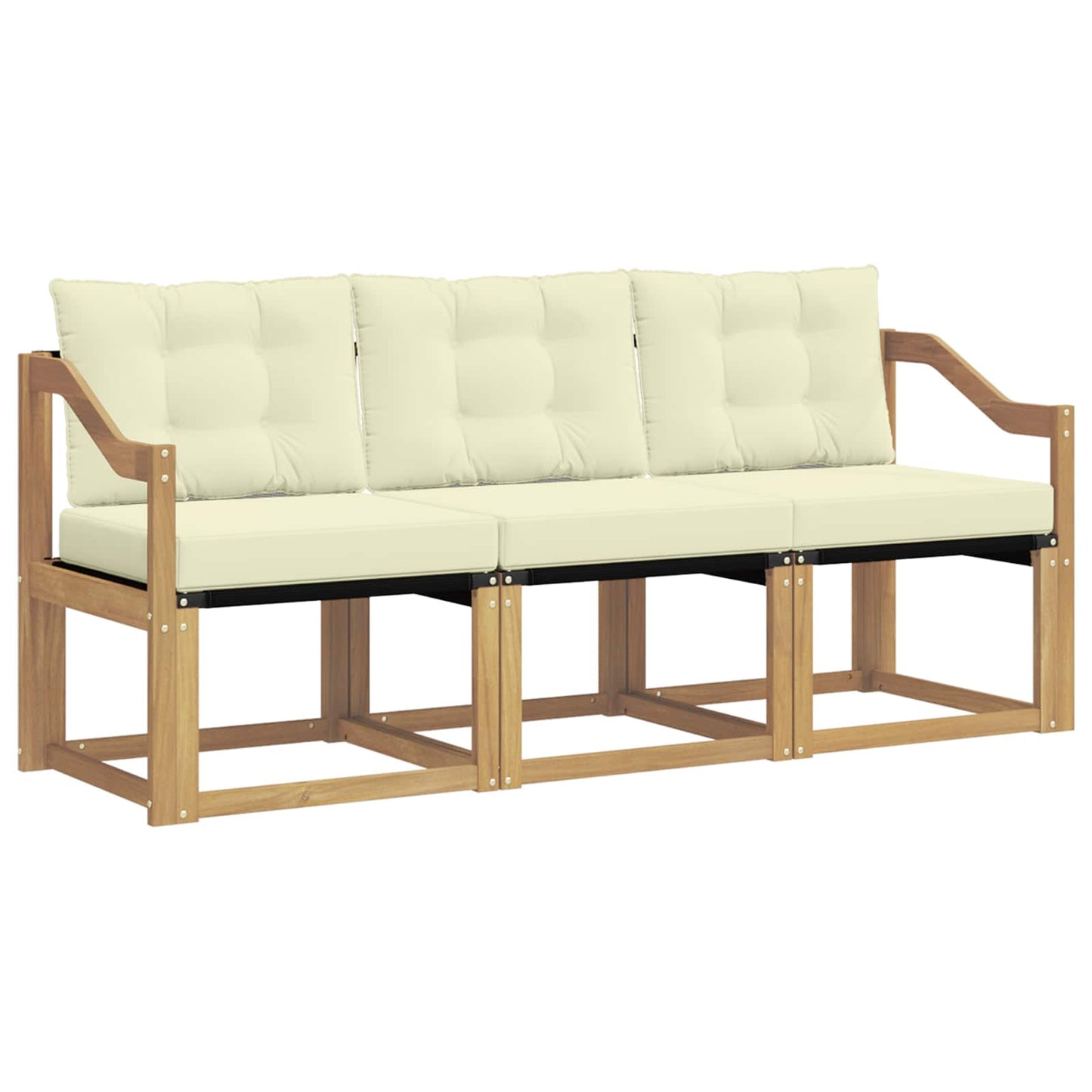 Outdoor-Sofagarnitur 3 stk. Weiß und Creme