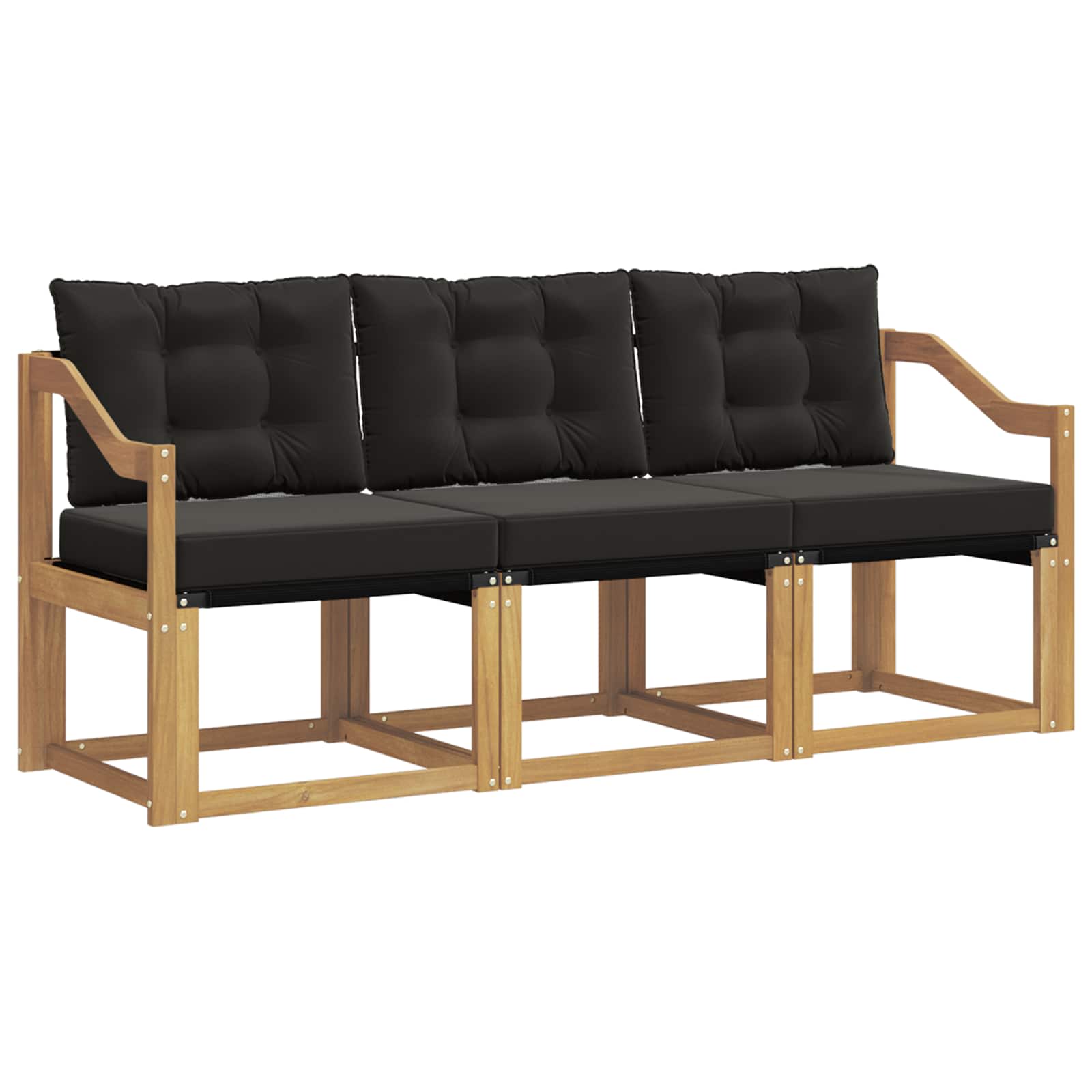 Outdoor-Sofagarnitur mit Kissen 3 pcs Weiß und Schwarz