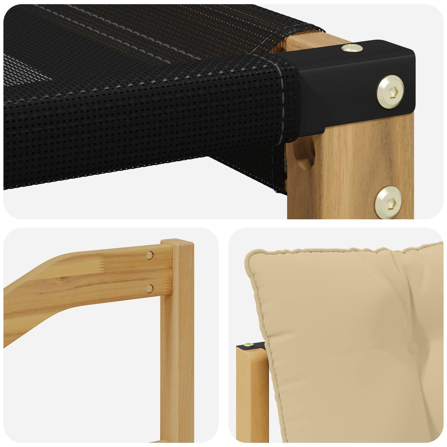 Outdoor-Sofagarnitur 3 stk. Weiß und Beige
