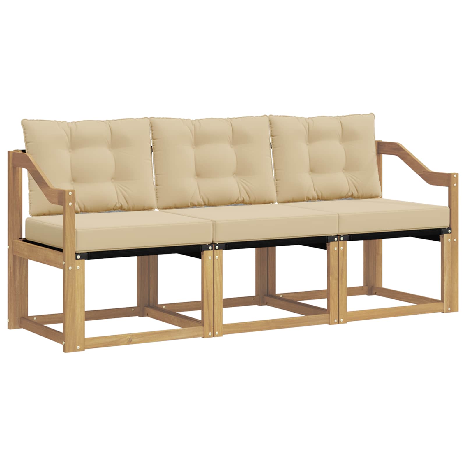 Outdoor-Sofagarnitur 3 stk. Weiß und Beige